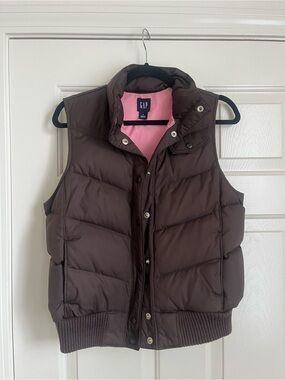 GAP Brown and Pink Down Puffer Vest